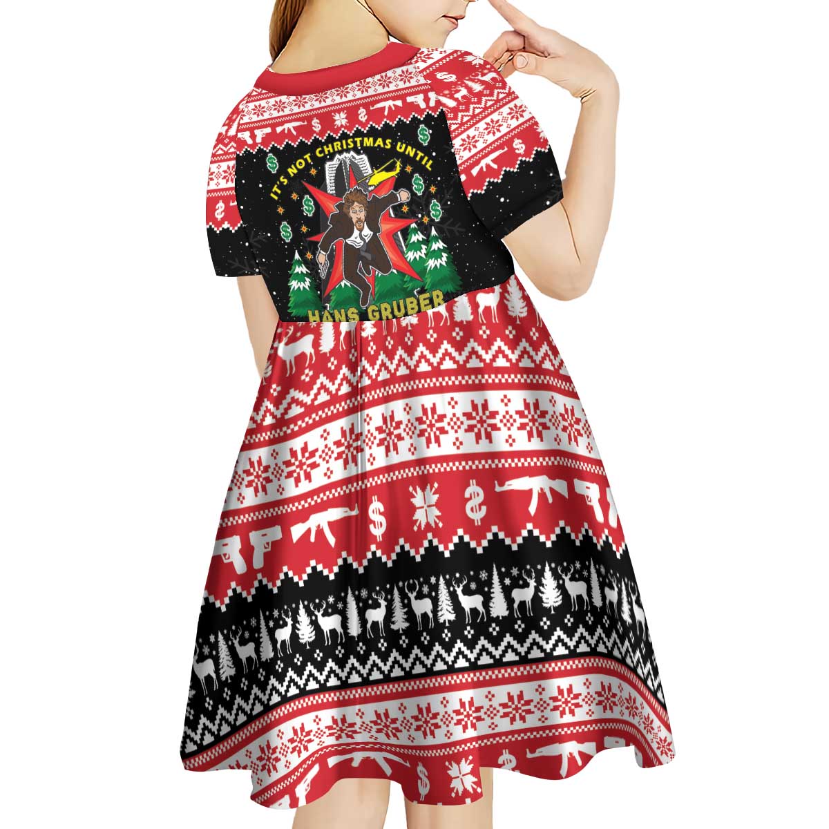 Nakatomi Plaza Christmas Kid Short Sleeve Dress Hans Gruber Party 1988 - Wonder Print Shop
