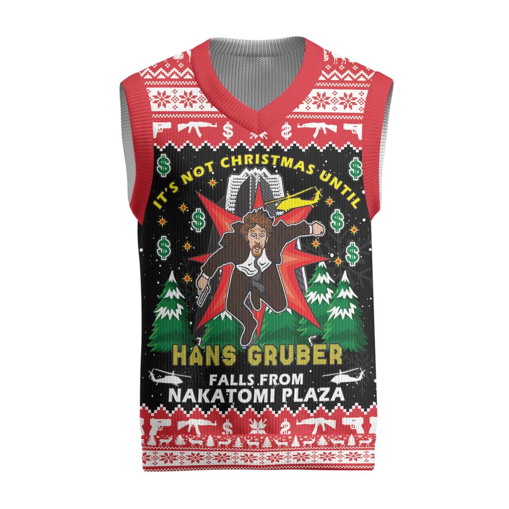 Nakatomi Plaza Christmas Knitted V-Neck Vest Hans Gruber Party 1988 - Wonder Print Shop