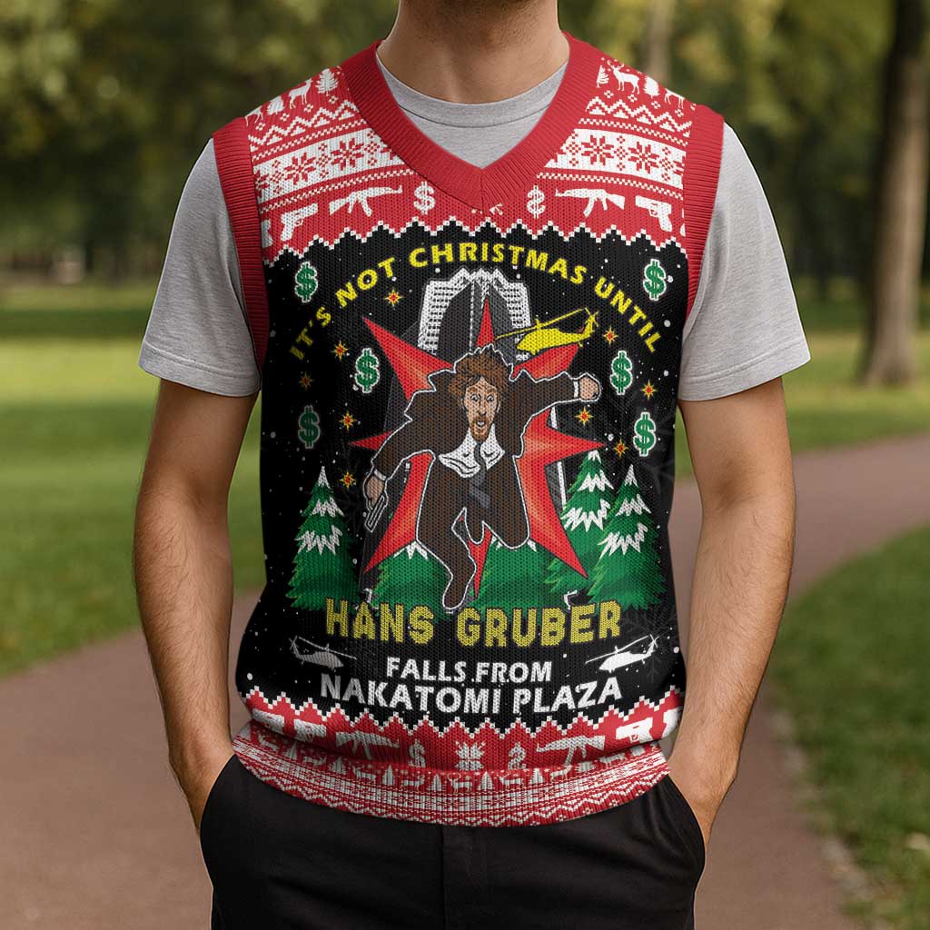 Nakatomi Plaza Christmas Knitted V-Neck Vest Hans Gruber Party 1988 - Wonder Print Shop