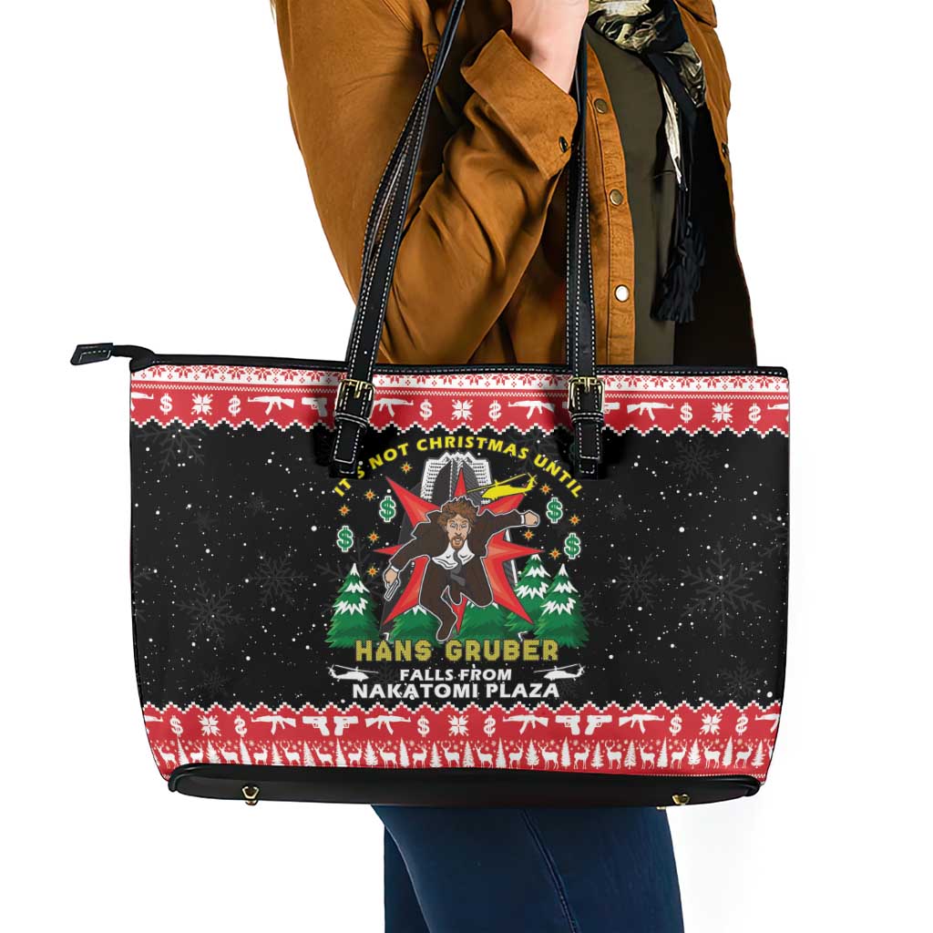 Nakatomi Plaza Christmas Leather Tote Bag Hans Gruber Party 1988 - Wonder Print Shop