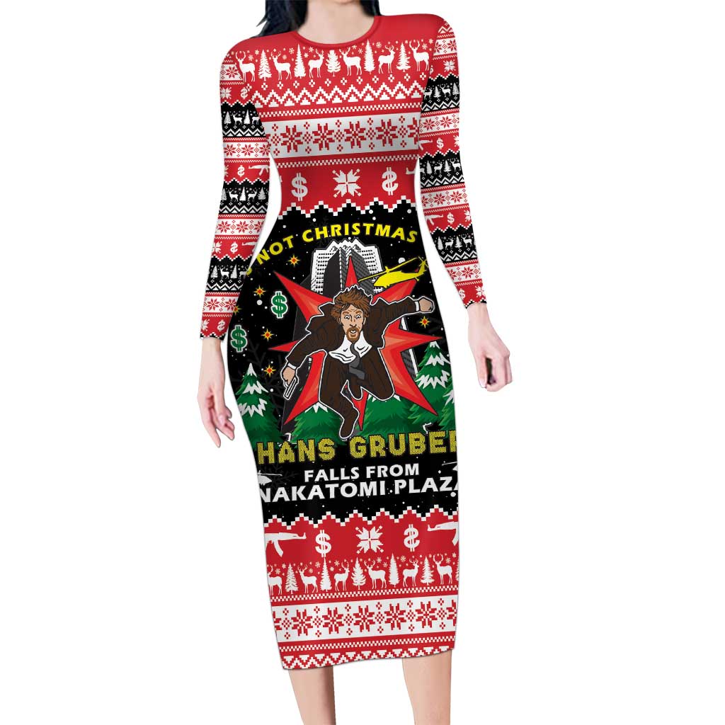 Nakatomi Plaza Christmas Long Sleeve Bodycon Dress Hans Gruber Party 1988 - Wonder Print Shop
