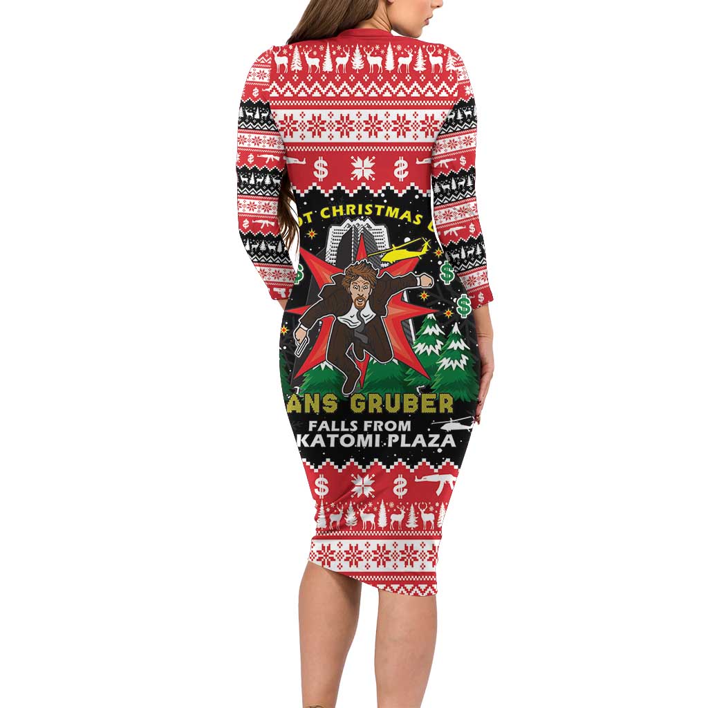 Nakatomi Plaza Christmas Long Sleeve Bodycon Dress Hans Gruber Party 1988 - Wonder Print Shop