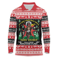 Nakatomi Plaza Christmas Long Sleeve Polo Shirt Hans Gruber Party 1988 - Wonder Print Shop