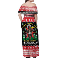 Nakatomi Plaza Christmas Off Shoulder Maxi Dress Hans Gruber Party 1988 - Wonder Print Shop