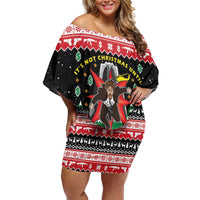 Nakatomi Plaza Christmas Off Shoulder Short Dress Hans Gruber Party 1988 - Wonder Print Shop