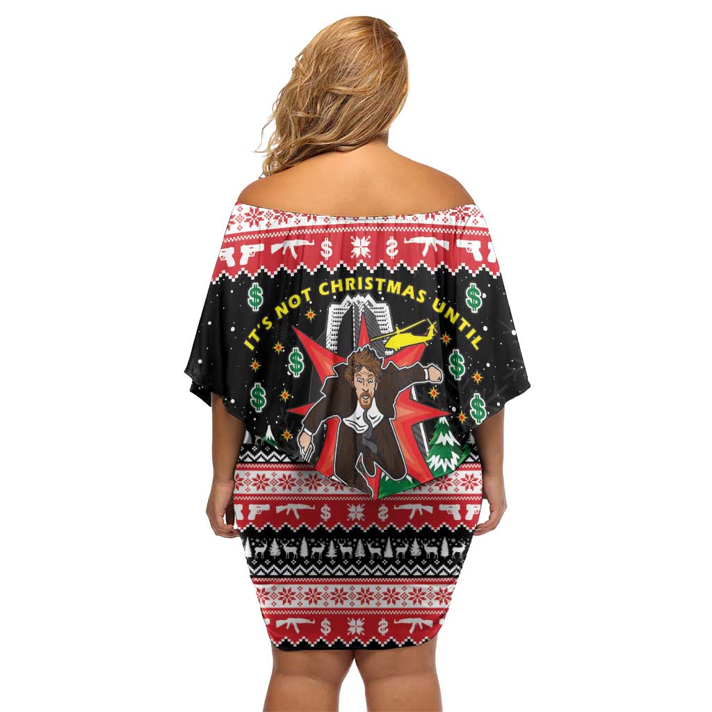 Nakatomi Plaza Christmas Off Shoulder Short Dress Hans Gruber Party 1988 - Wonder Print Shop