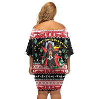 Nakatomi Plaza Christmas Off Shoulder Short Dress Hans Gruber Party 1988 - Wonder Print Shop