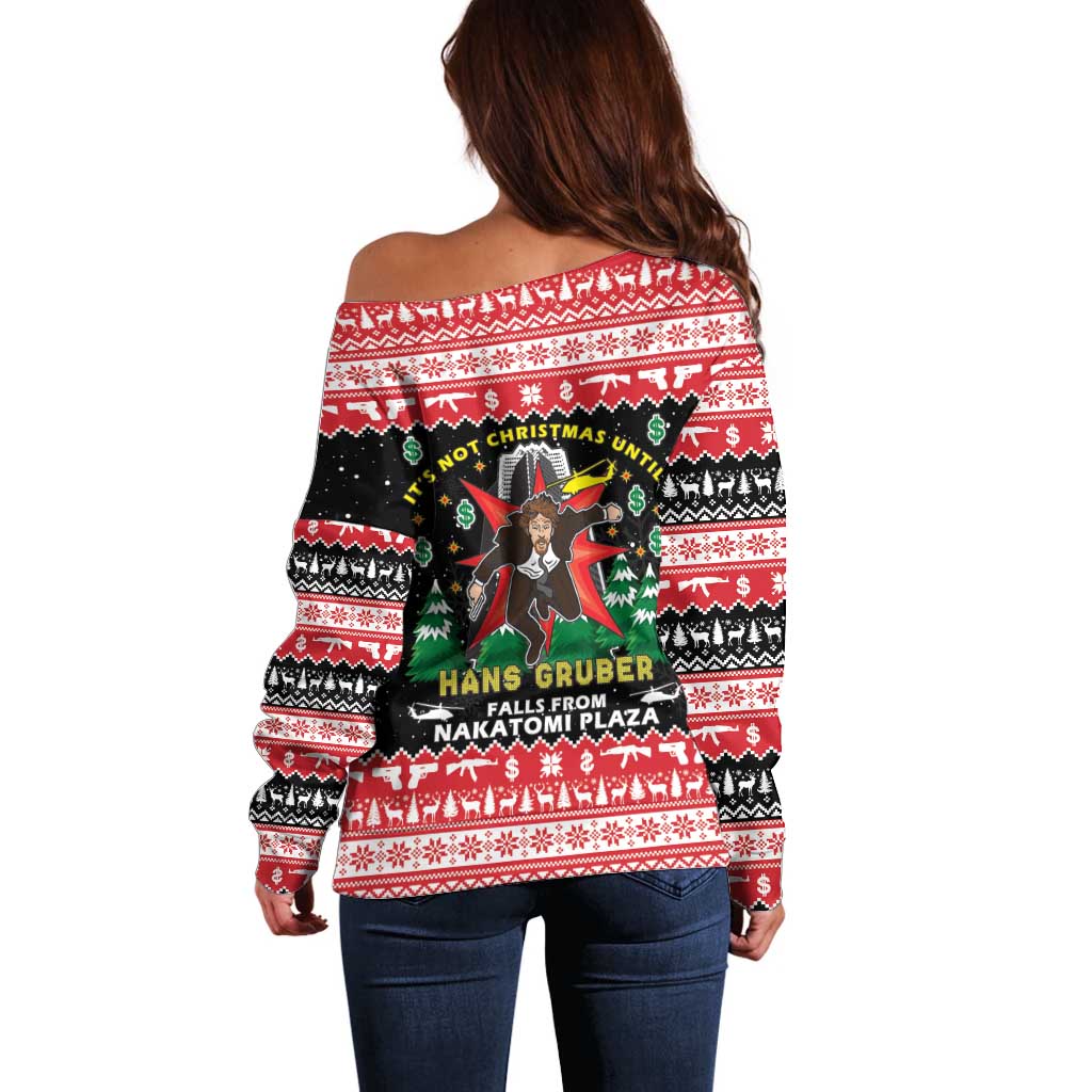 Nakatomi Plaza Christmas Off Shoulder Sweater Hans Gruber Party 1988 - Wonder Print Shop