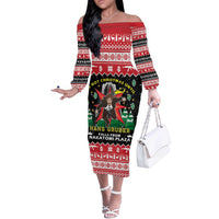 Nakatomi Plaza Christmas Off The Shoulder Long Sleeve Dress Hans Gruber Party 1988 - Wonder Print Shop
