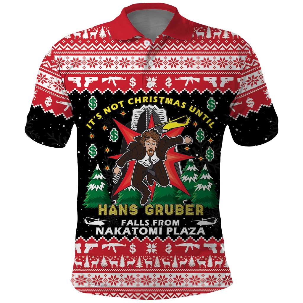 Nakatomi Plaza Christmas Polo Shirt Hans Gruber Party 1988 - Wonder Print Shop
