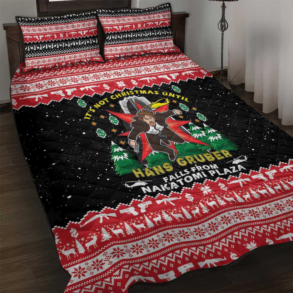 Nakatomi Plaza Christmas Quilt Bed Set Hans Gruber Party 1988 - Wonder Print Shop