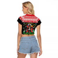 Nakatomi Plaza Christmas Raglan Cropped T Shirt Hans Gruber Party 1988 - Wonder Print Shop