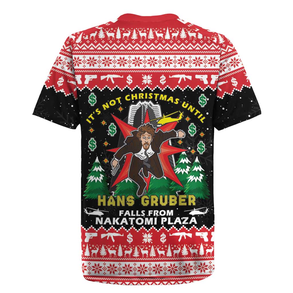 Nakatomi Plaza Christmas Rugby Jersey Hans Gruber Party 1988 - Wonder Print Shop