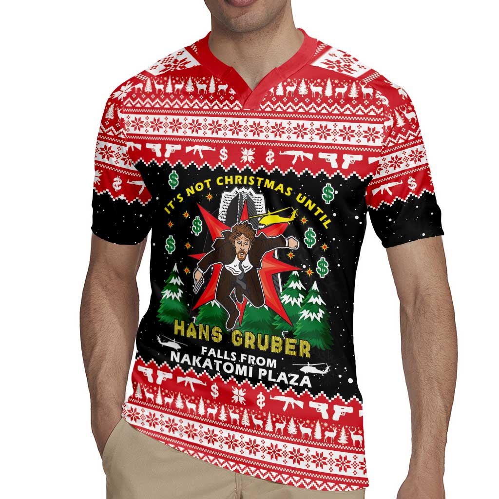 Nakatomi Plaza Christmas Rugby Jersey Hans Gruber Party 1988 - Wonder Print Shop