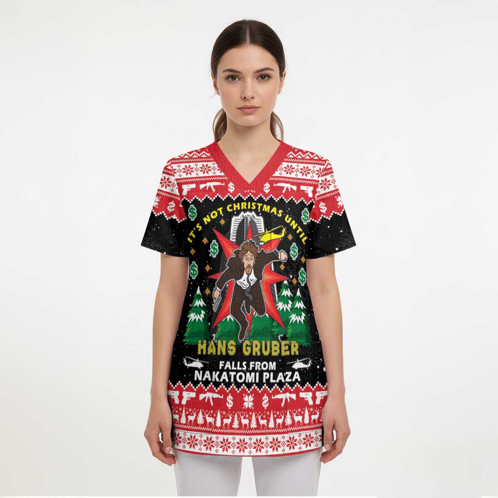 Nakatomi Plaza Christmas Scrub Top Hans Gruber Party 1988 - Wonder Print Shop