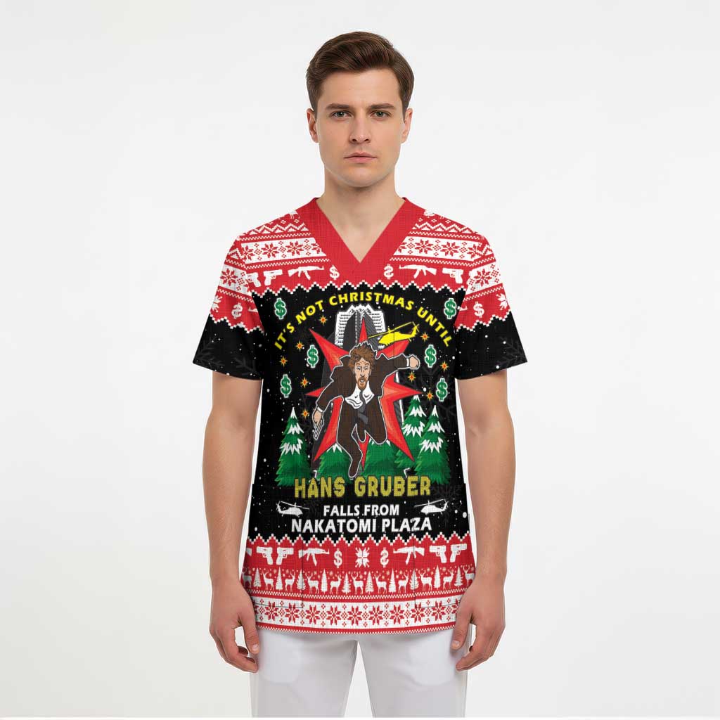 Nakatomi Plaza Christmas Scrub Top Hans Gruber Party 1988 - Wonder Print Shop