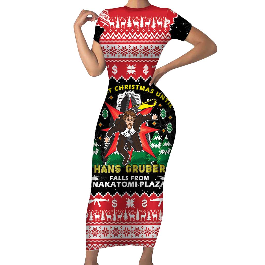 Nakatomi Plaza Christmas Short Sleeve Bodycon Dress Hans Gruber Party 1988 - Wonder Print Shop