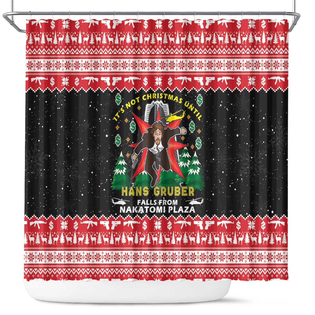 Nakatomi Plaza Christmas Shower Curtain Hans Gruber Party 1988 - Wonder Print Shop