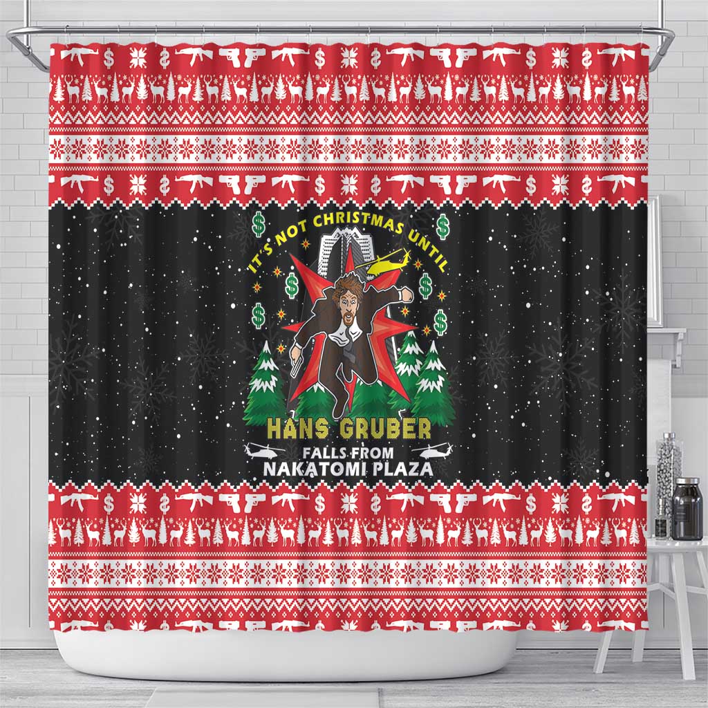 Nakatomi Plaza Christmas Shower Curtain Hans Gruber Party 1988 - Wonder Print Shop