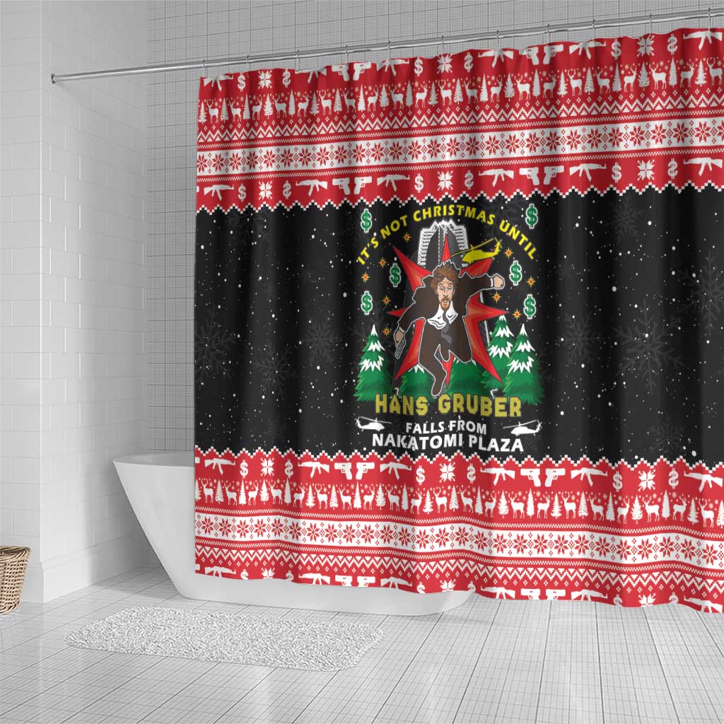 Nakatomi Plaza Christmas Shower Curtain Hans Gruber Party 1988 - Wonder Print Shop