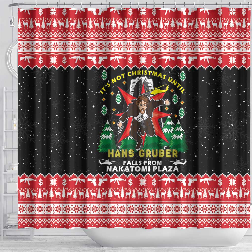 Nakatomi Plaza Christmas Shower Curtain Hans Gruber Party 1988 - Wonder Print Shop