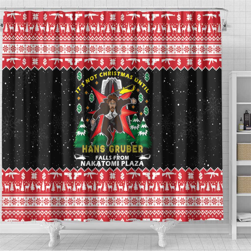 Nakatomi Plaza Christmas Shower Curtain Hans Gruber Party 1988 - Wonder Print Shop