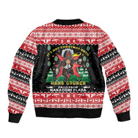 Nakatomi Plaza Christmas Sleeve Zip Bomber Jacket Hans Gruber Party 1988 - Wonder Print Shop
