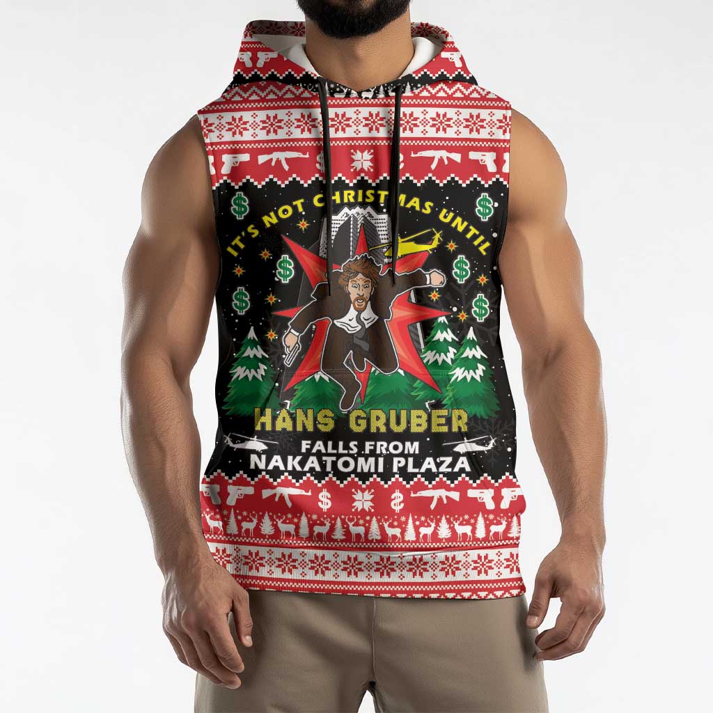Nakatomi Plaza Christmas Sleeveless Hoodie Hans Gruber Party 1988 - Wonder Print Shop