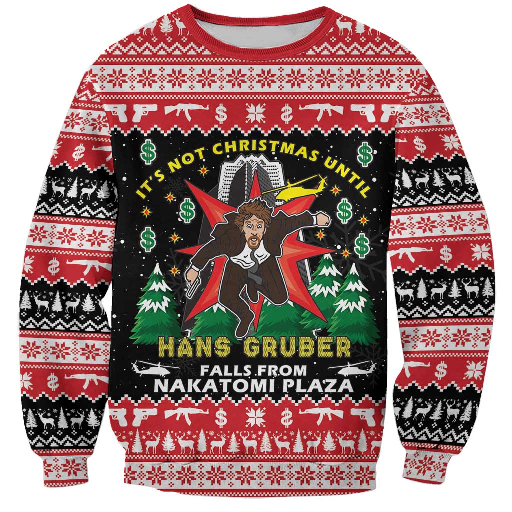 Nakatomi Plaza Christmas Sweatshirt Hans Gruber Party 1988 - Wonder Print Shop