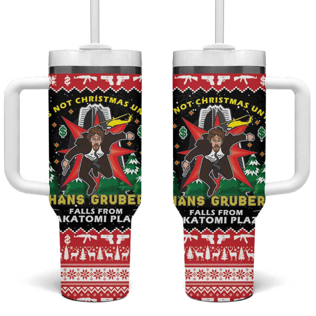 Nakatomi Plaza Christmas Tumbler With Handle Hans Gruber Party 1988 - Wonder Print Shop