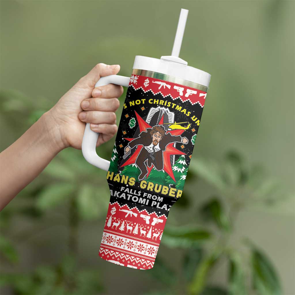 Nakatomi Plaza Christmas Tumbler With Handle Hans Gruber Party 1988 - Wonder Print Shop