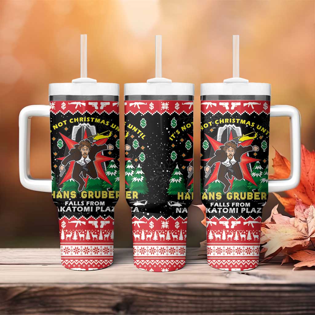 Nakatomi Plaza Christmas Tumbler With Handle Hans Gruber Party 1988 - Wonder Print Shop