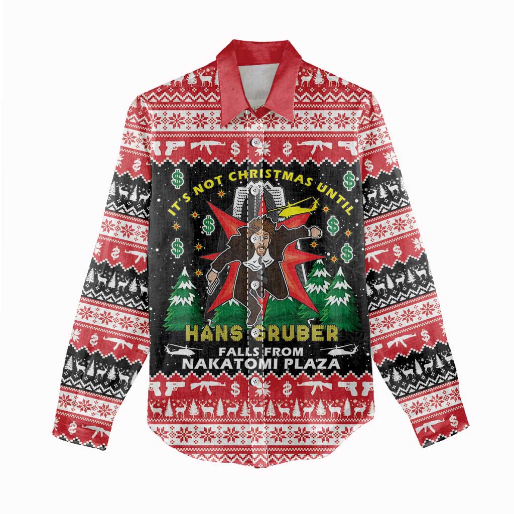 Nakatomi Plaza Christmas Women Casual Shirt Hans Gruber Party 1988 - Wonder Print Shop