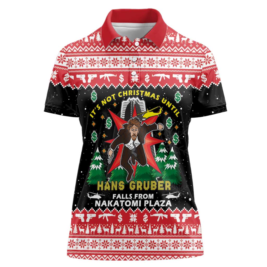 Nakatomi Plaza Christmas Women Polo Shirt Hans Gruber Party 1988 - Wonder Print Shop