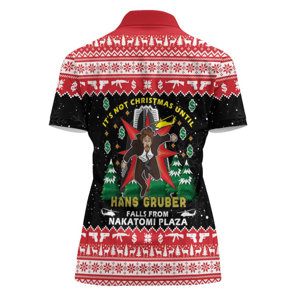 Nakatomi Plaza Christmas Women Polo Shirt Hans Gruber Party 1988 - Wonder Print Shop