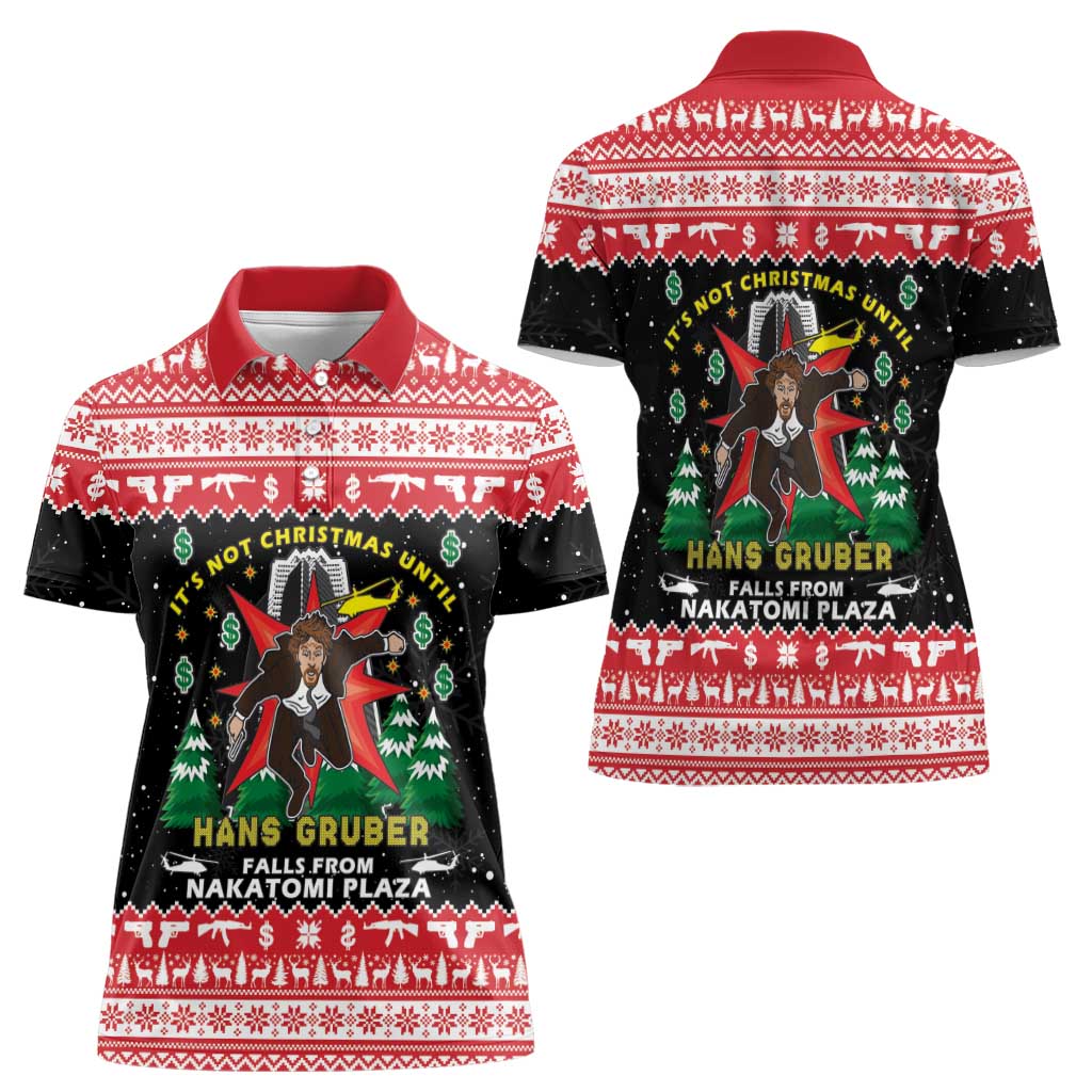 Nakatomi Plaza Christmas Women Polo Shirt Hans Gruber Party 1988 - Wonder Print Shop