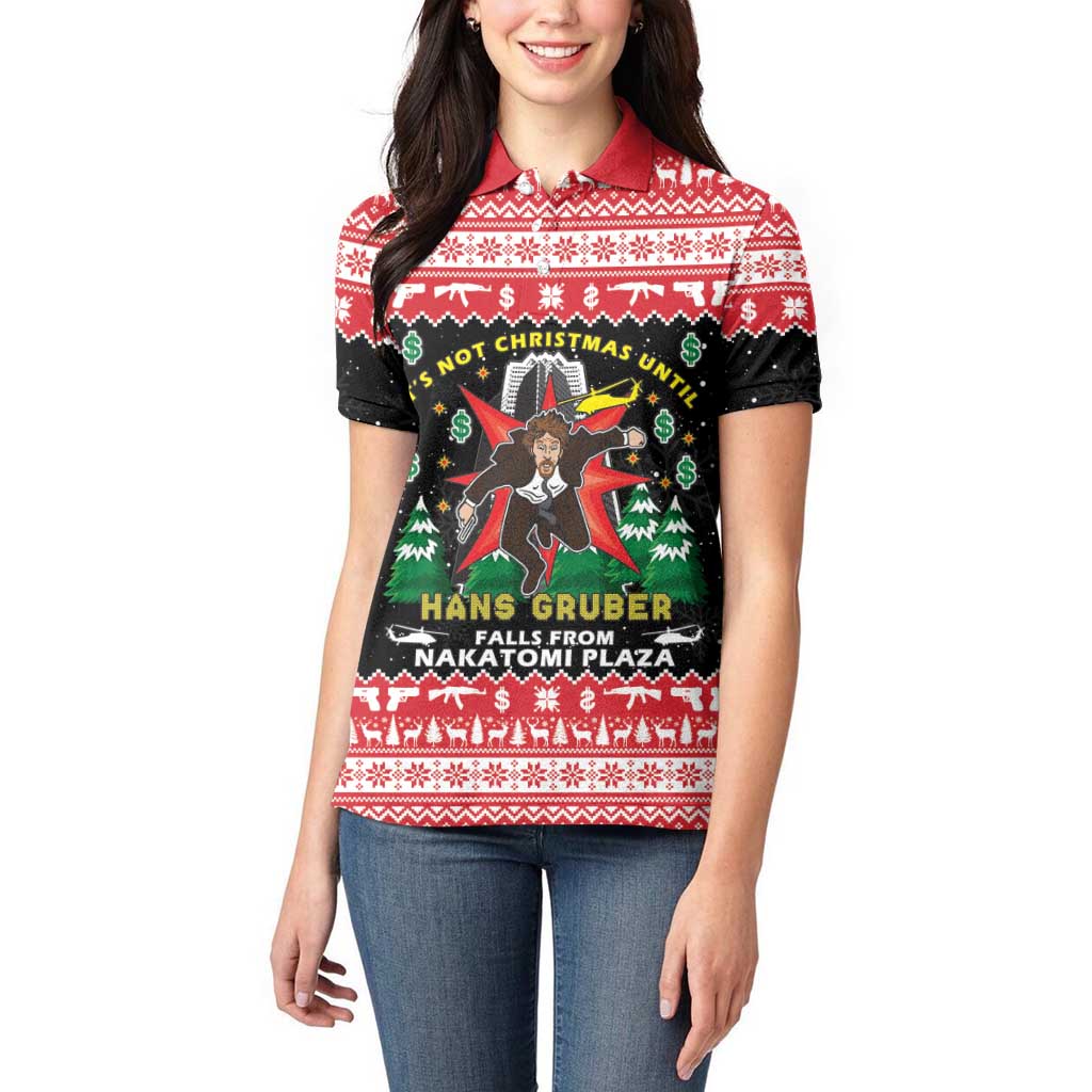 Nakatomi Plaza Christmas Women Polo Shirt Hans Gruber Party 1988 - Wonder Print Shop