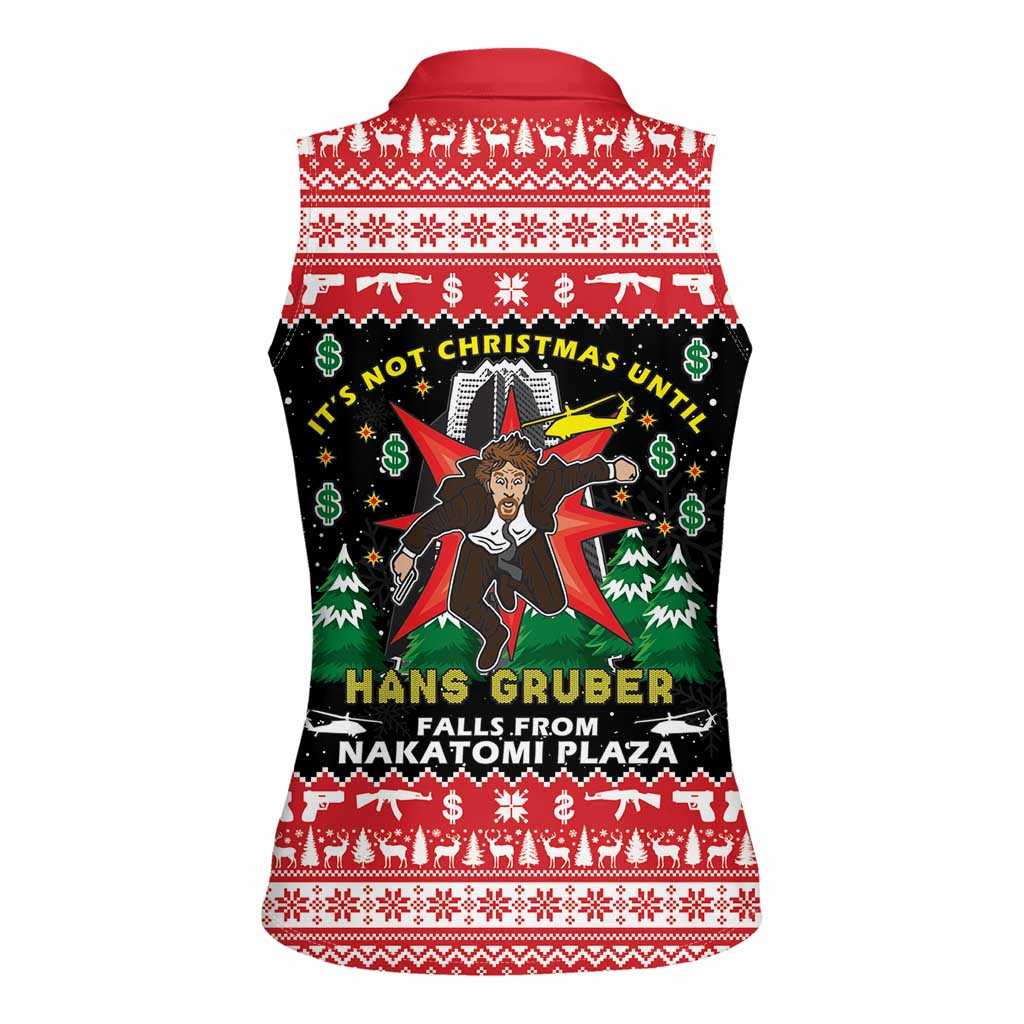 Nakatomi Plaza Christmas Women Sleeveless Polo Shirt Hans Gruber Party 1988 - Wonder Print Shop