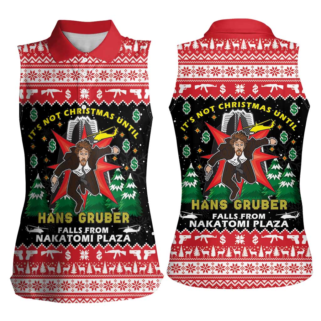 Nakatomi Plaza Christmas Women Sleeveless Polo Shirt Hans Gruber Party 1988 - Wonder Print Shop