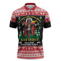 Nakatomi Plaza Christmas Zipper Polo Shirt Hans Gruber Party 1988 - Wonder Print Shop