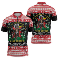 Nakatomi Plaza Christmas Zipper Polo Shirt Hans Gruber Party 1988 - Wonder Print Shop