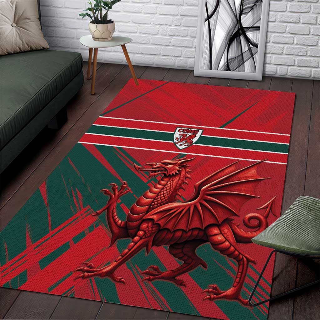 Wales Football Red Dragon Area Rug Welsh National Team Spirit