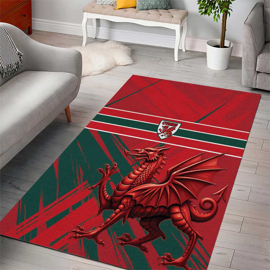 Wales Football Red Dragon Area Rug Welsh National Team Spirit