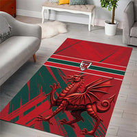 Wales Football Red Dragon Area Rug Welsh National Team Spirit