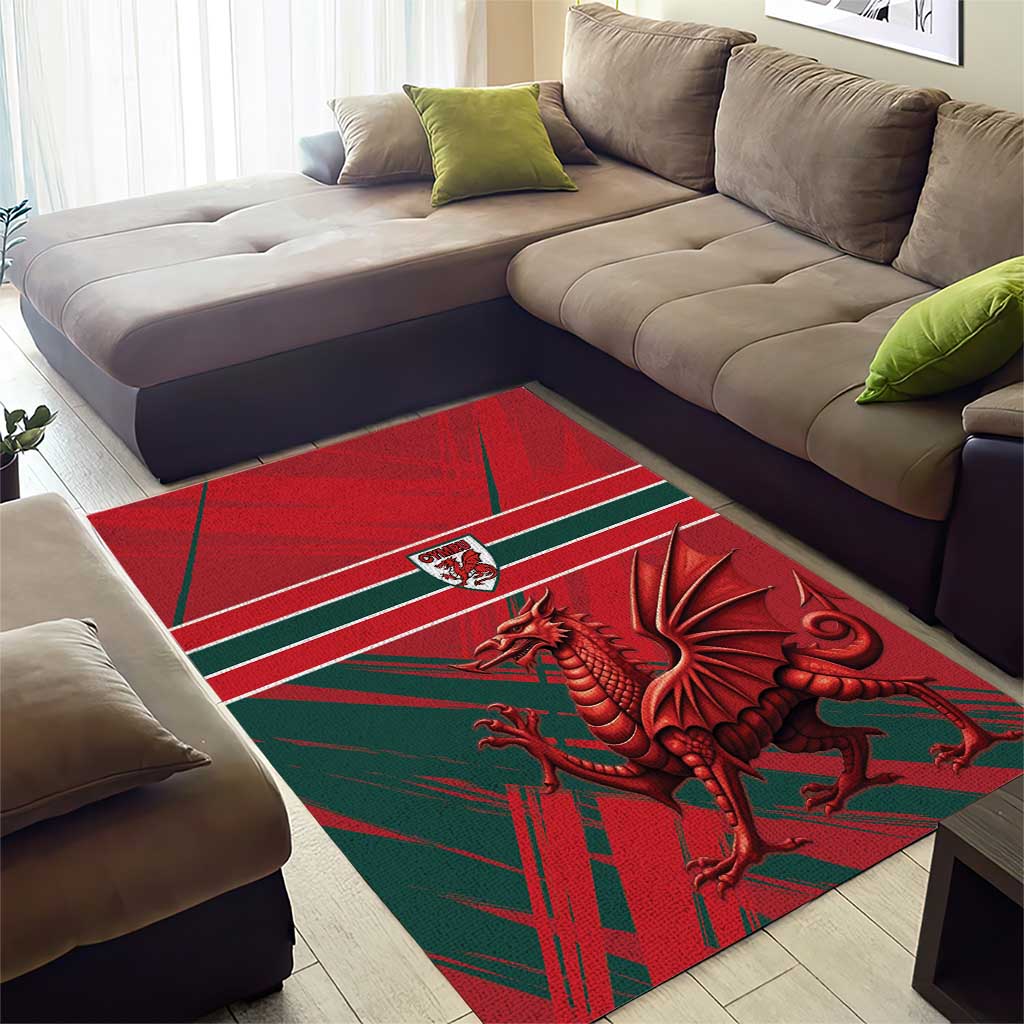 Wales Football Red Dragon Area Rug Welsh National Team Spirit