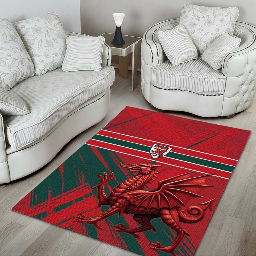 Wales Football Red Dragon Area Rug Welsh National Team Spirit