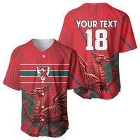 Wales Football Red Dragon Custom Baseball Jersey Welsh National Team Spirit