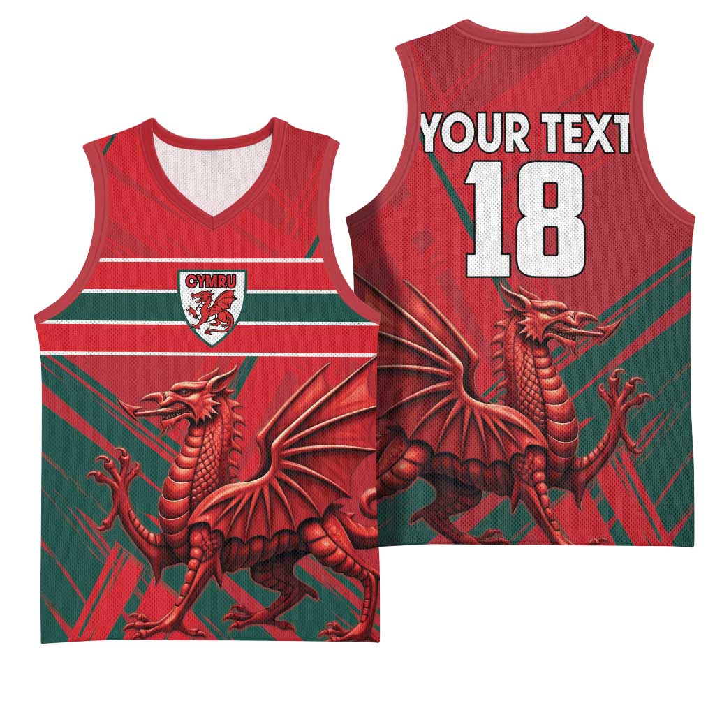 Wales Football Red Dragon Custom Basketball Jersey Welsh National Team Spirit