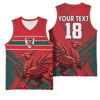 Wales Football Red Dragon Custom Basketball Jersey Welsh National Team Spirit