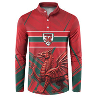 Wales Football Red Dragon Custom Button Sweatshirt Welsh National Team Spirit